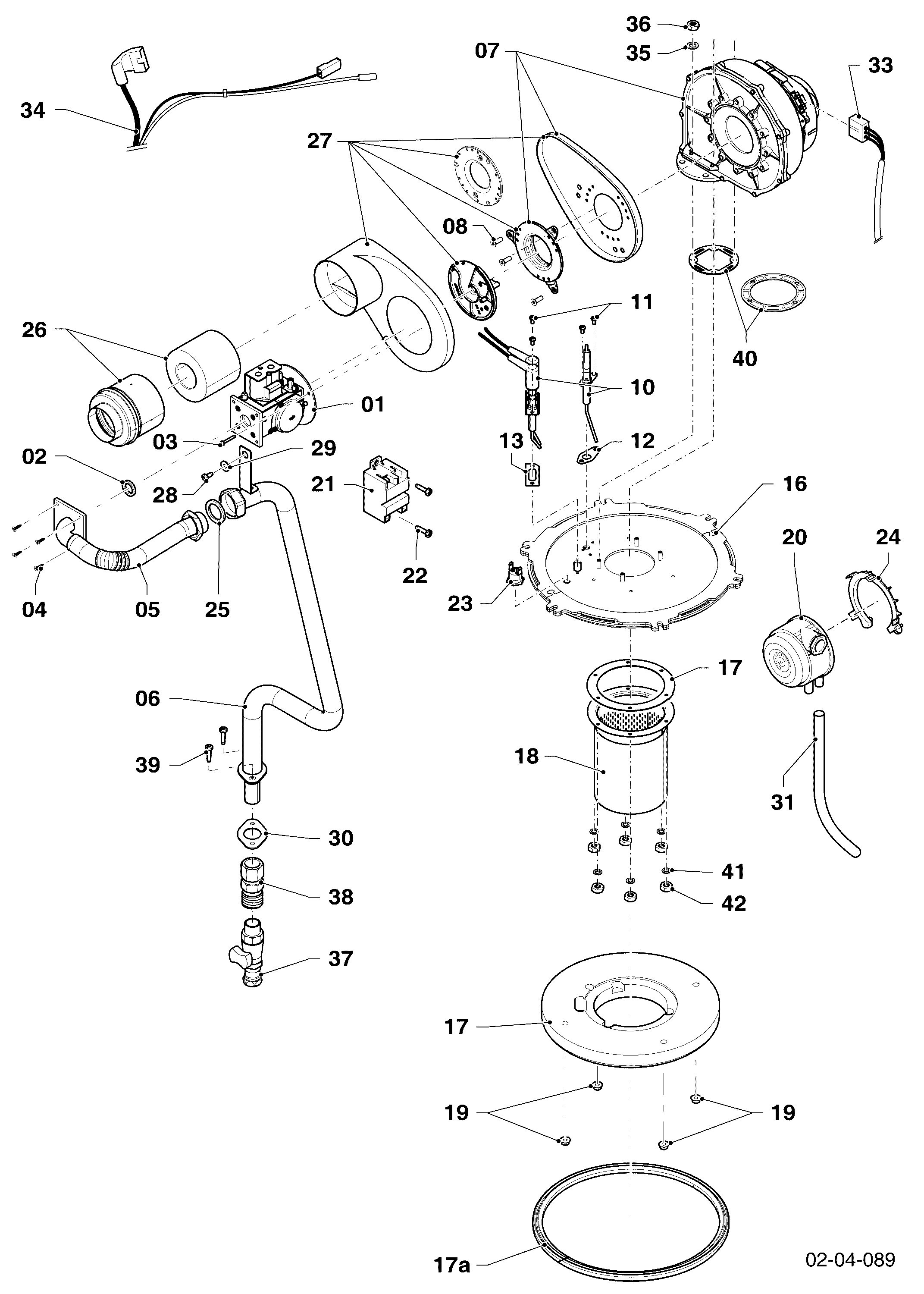 Schéma éclaté Brûleur — Vaillant VC 1006/5-5 R4