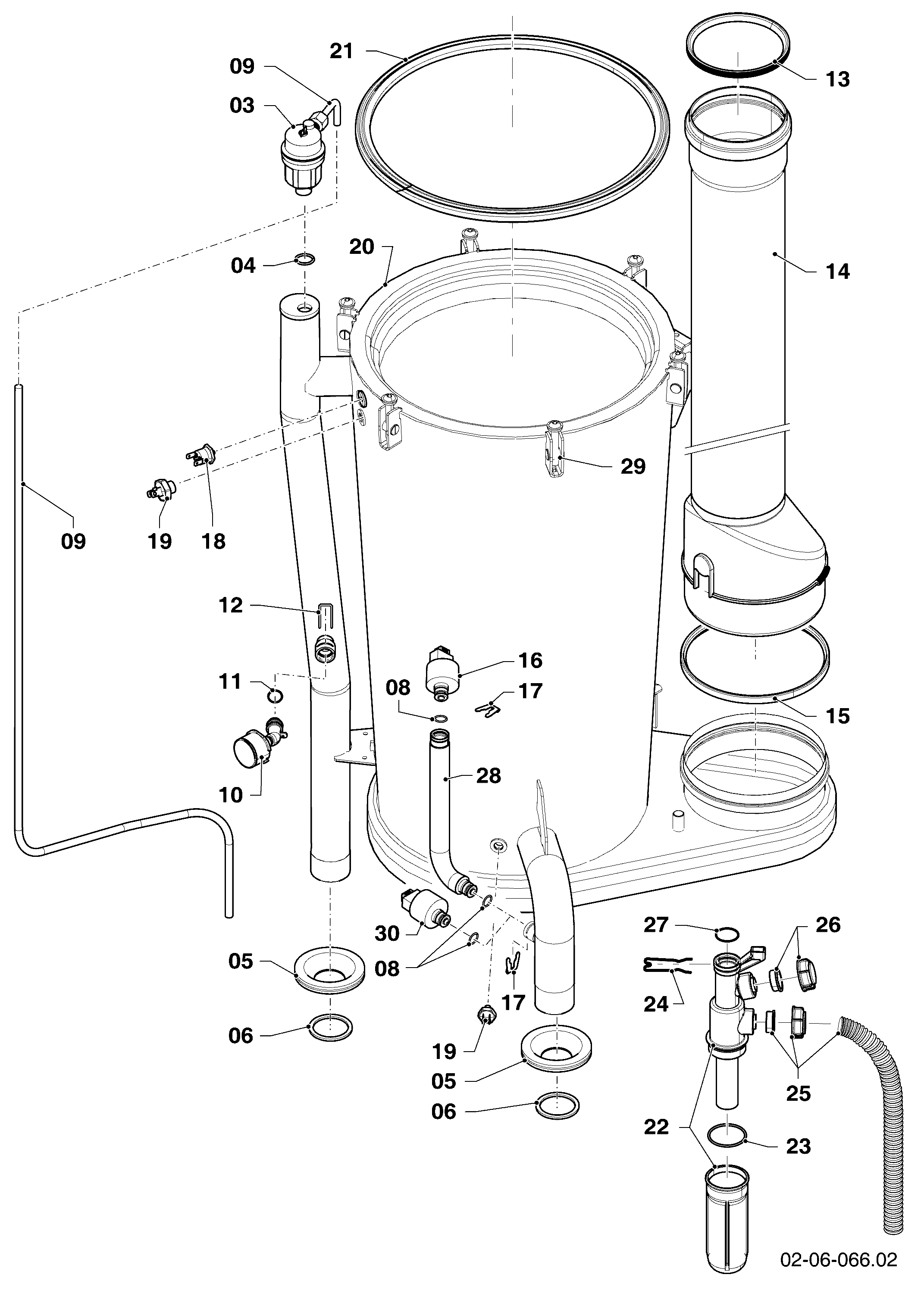 Schéma éclaté Échangeur de chaleur — Vaillant VC 1006/5-5 R3