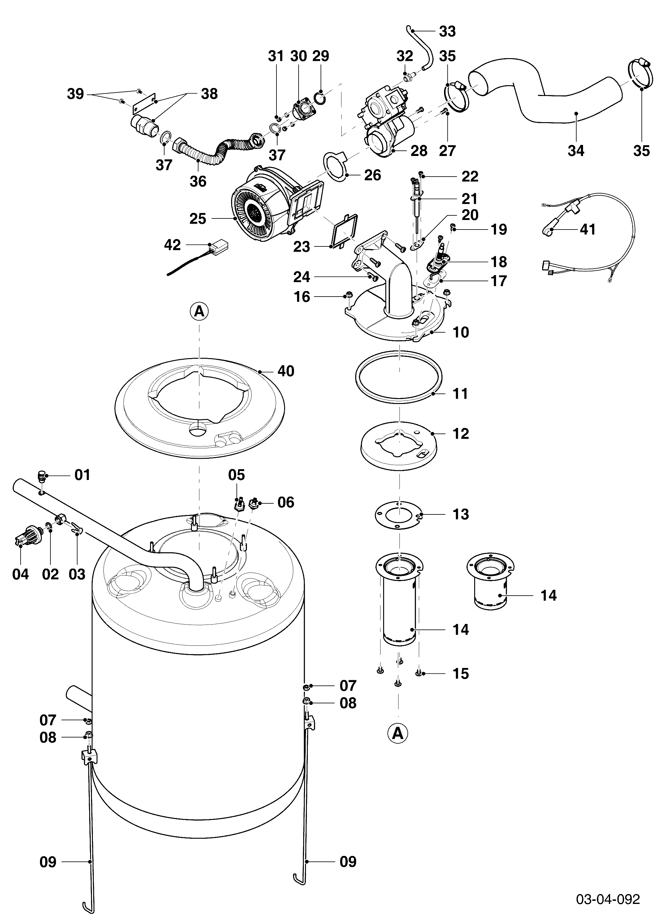 Schéma éclaté Brûleur — Vaillant VKK 256/5