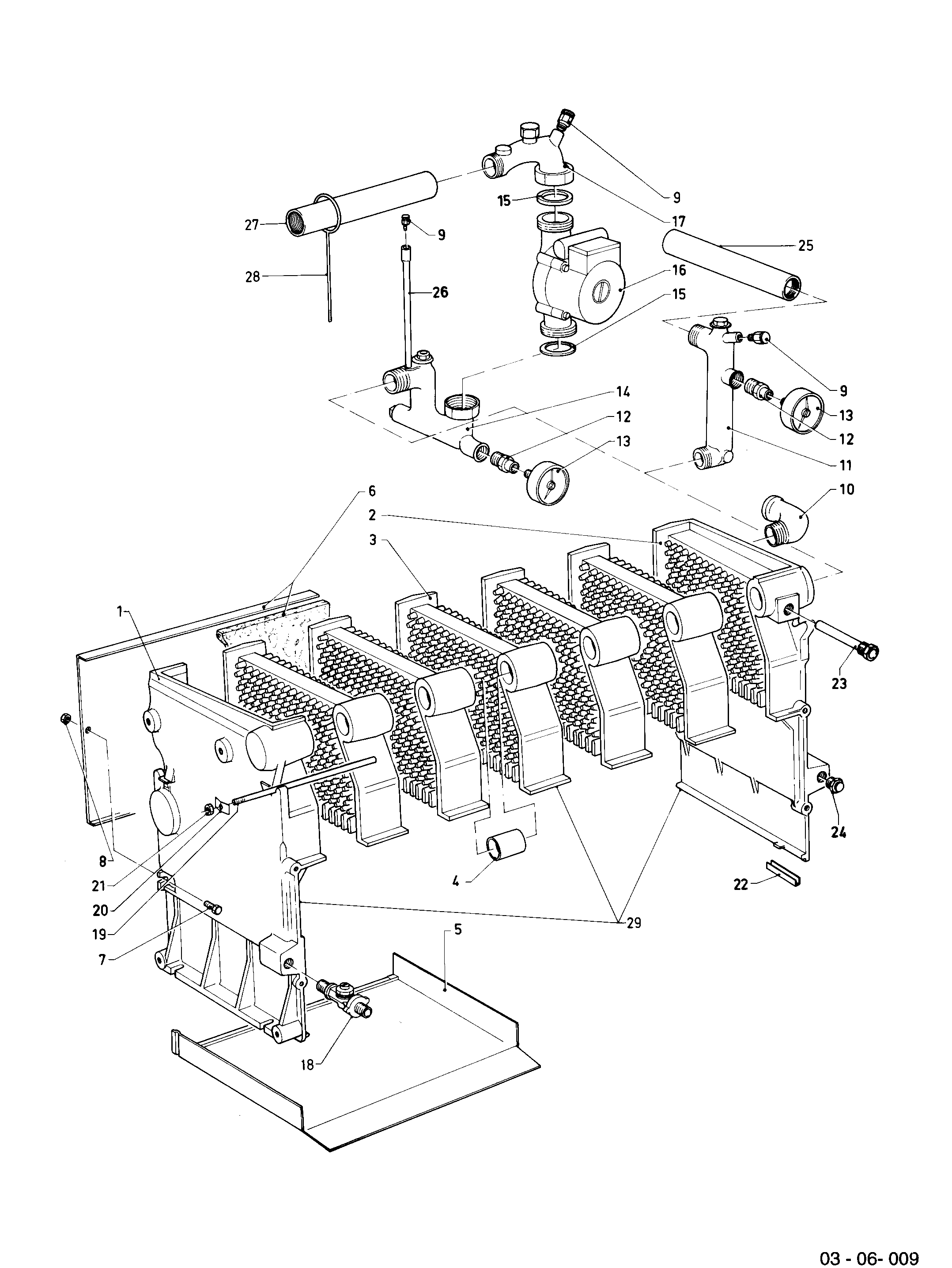 Schéma éclaté Bloc fonte — Vaillant VKS 18/1 E