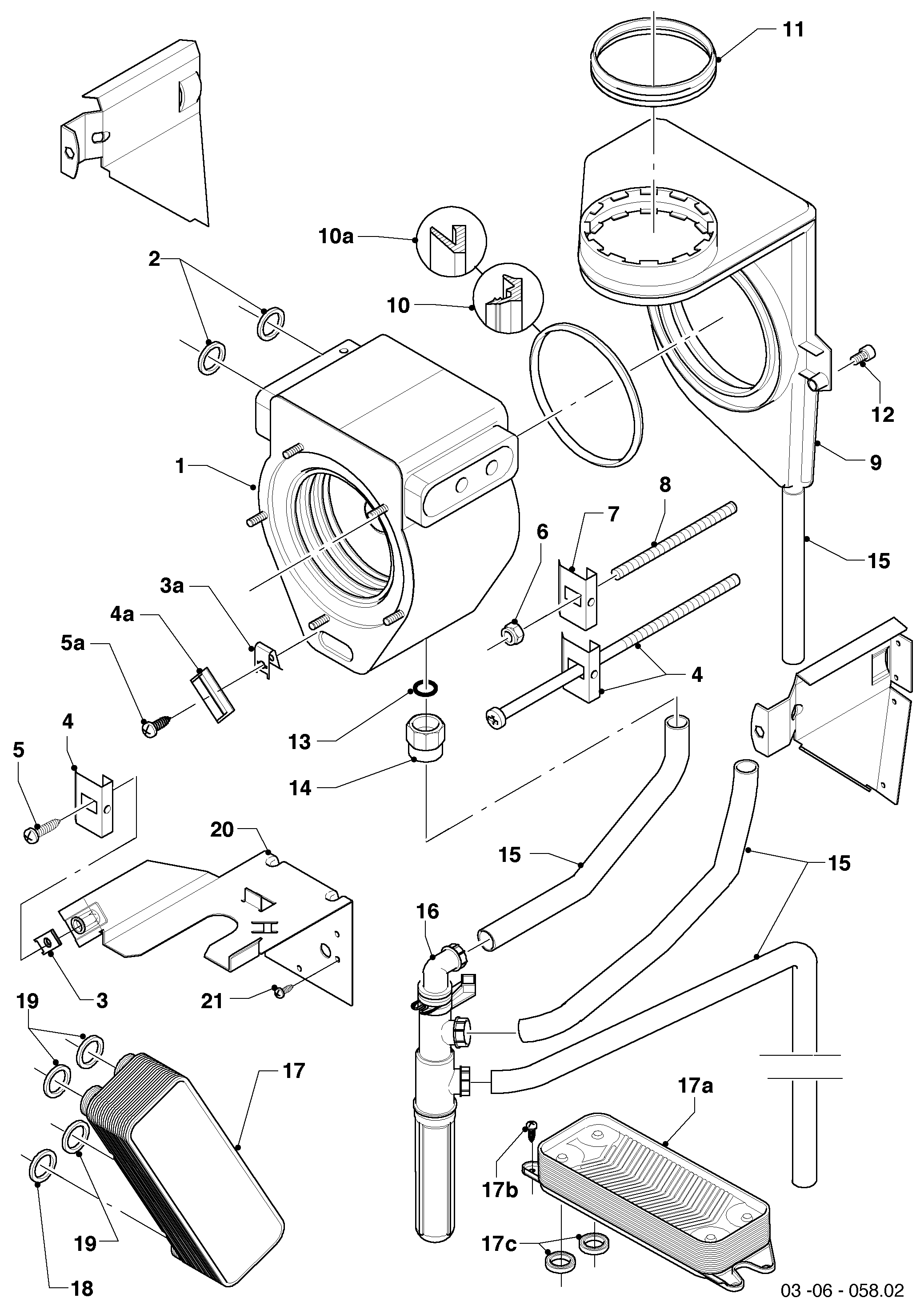 Schéma éclaté Échangeur de chaleur — Vaillant VSC FR 246-C 170 R3