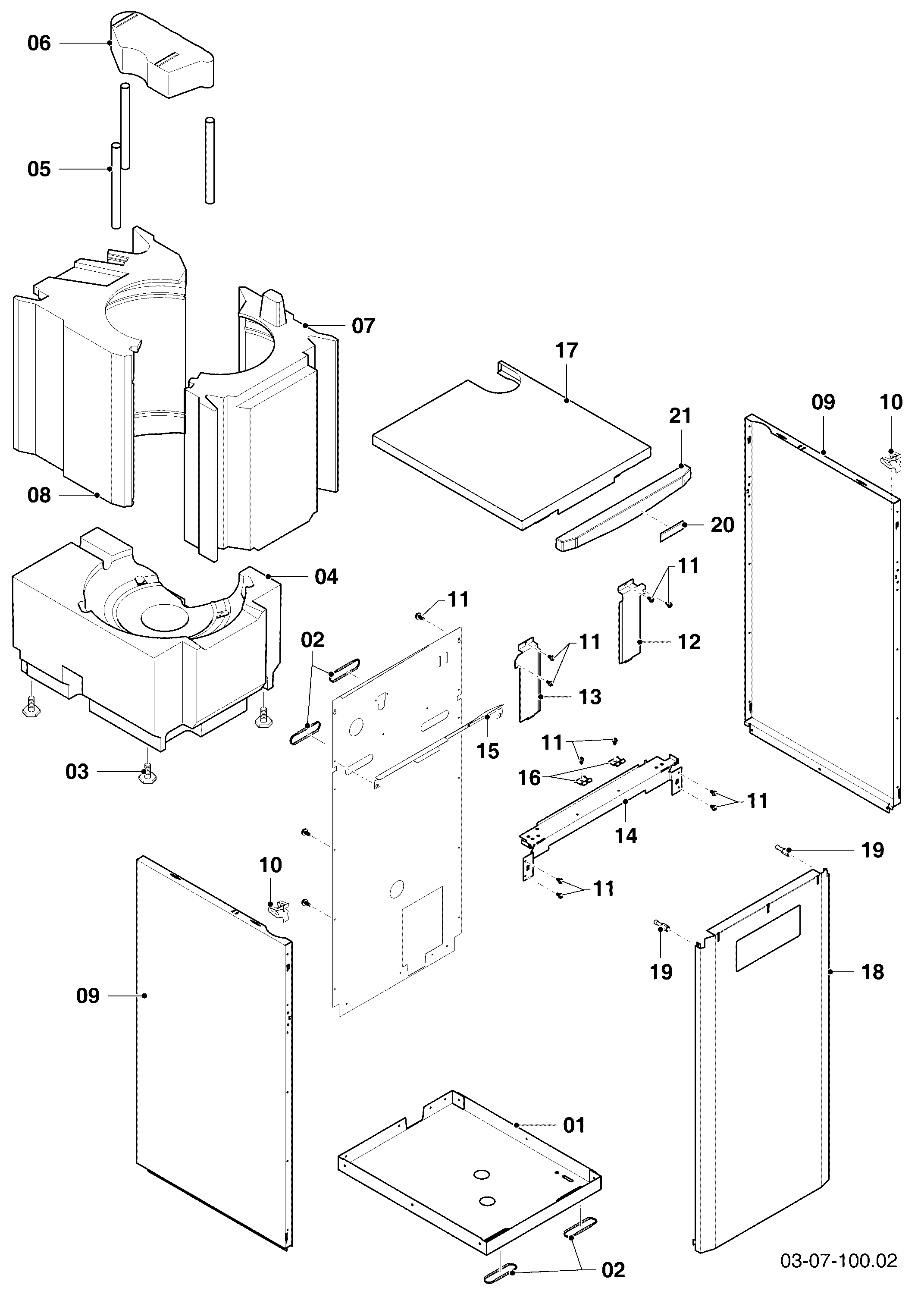 Schéma éclaté Habillage — Vaillant VKK 256/5