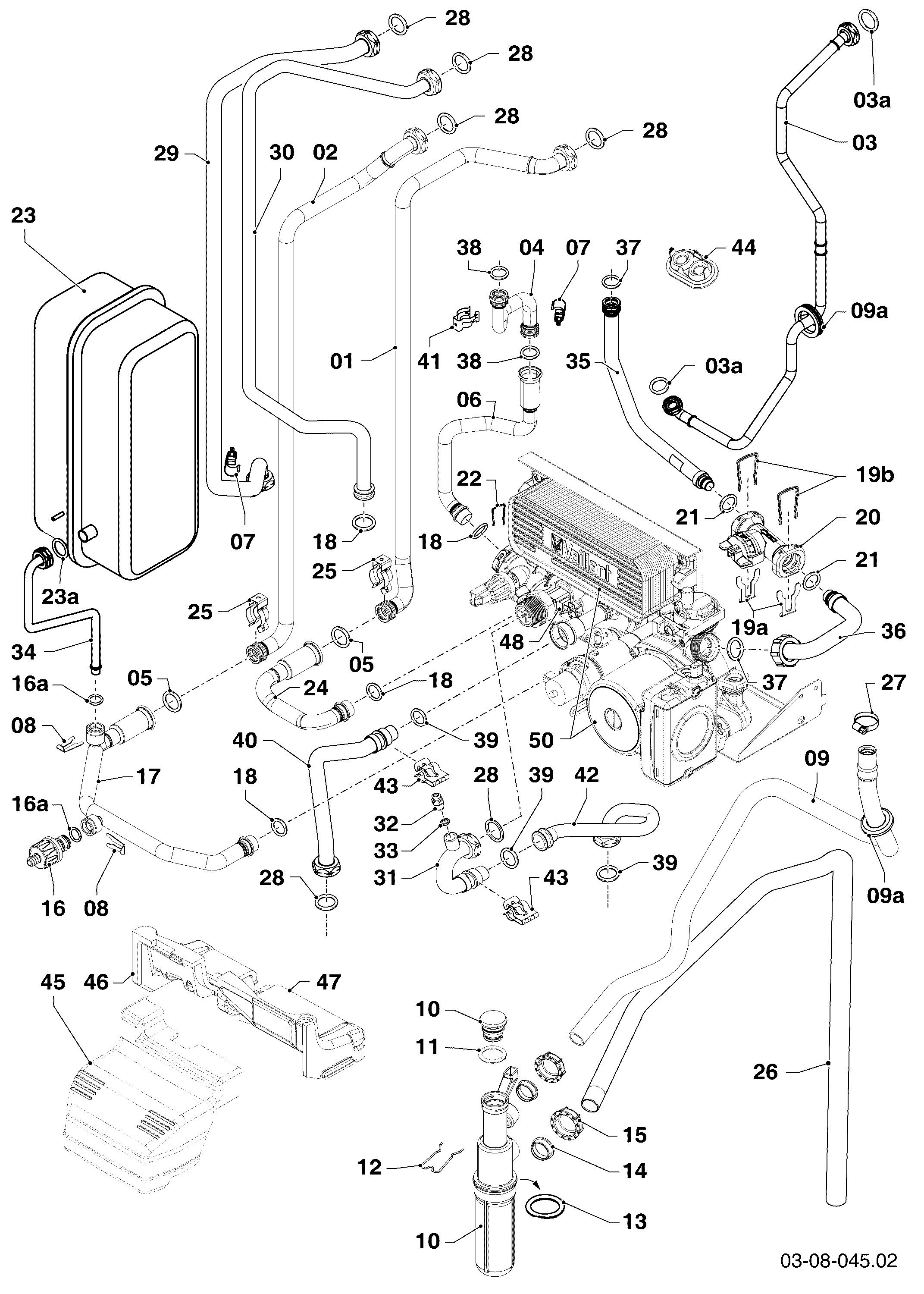 Schéma éclaté Pièces de raccordement — Vaillant VCC 306/4-5 150