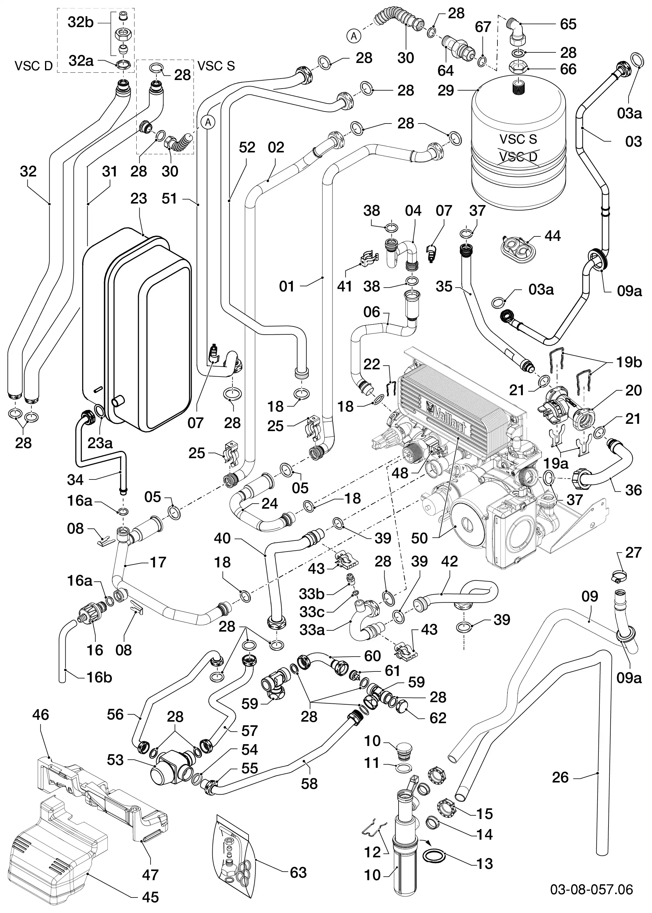 Schéma éclaté Pièces de raccordement — Vaillant VSC D 306/4-5 190