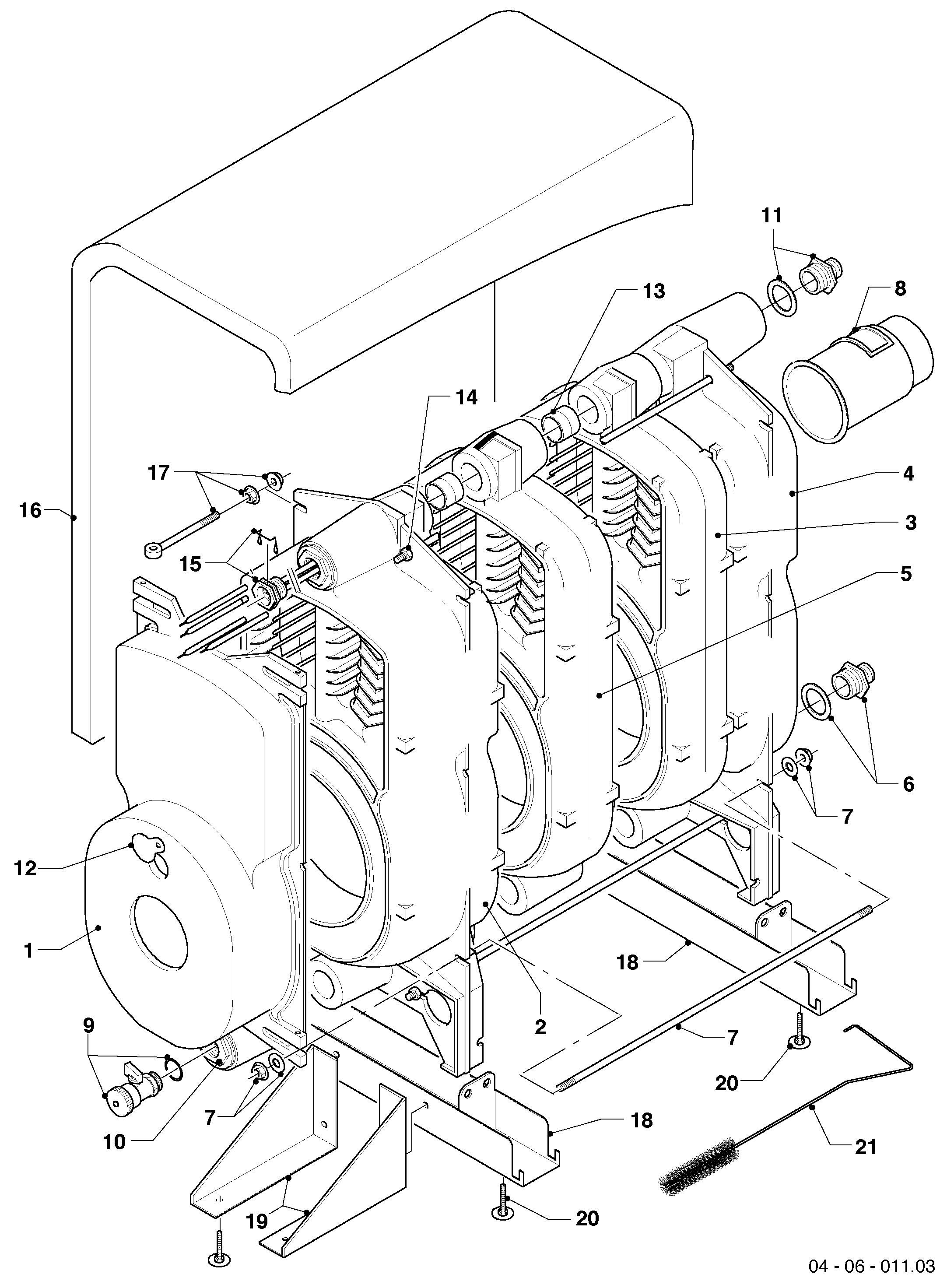 Schéma éclaté Échangeur de chaleur — Vaillant VKO 488/5