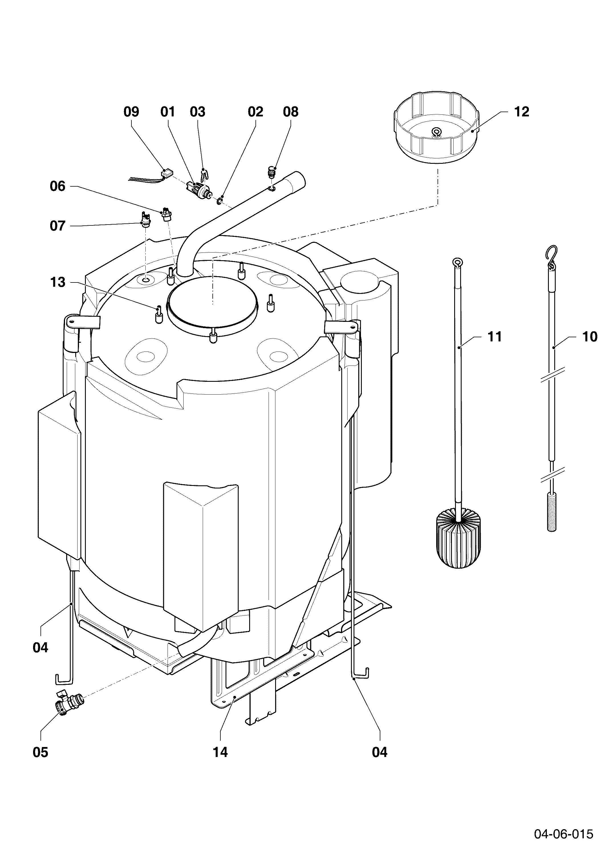 Schéma éclaté Échangeur de chaleur — Vaillant VKO 156/3-7