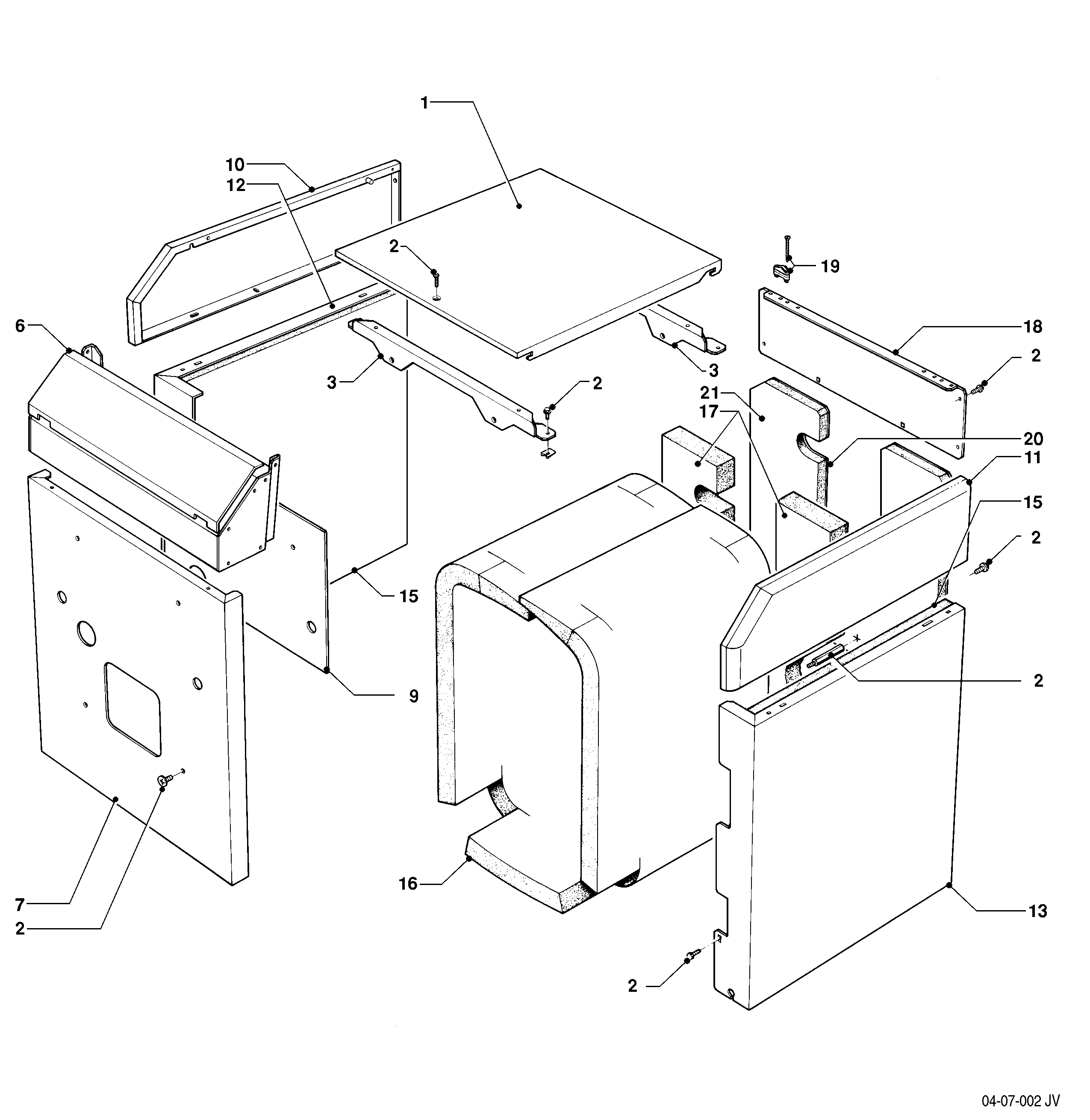 Schéma éclaté Habillage — Vaillant VKO 22