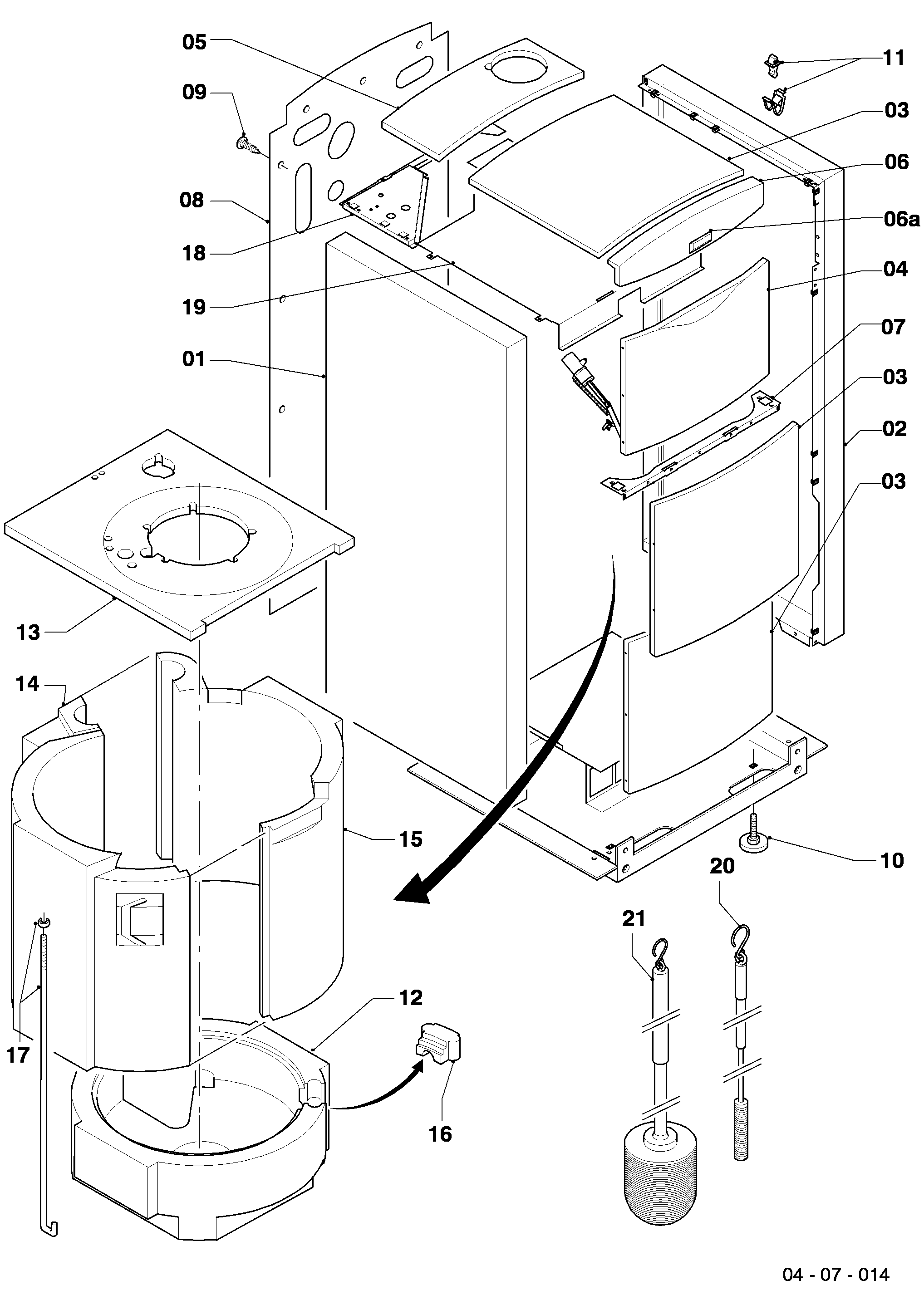 Schéma éclaté Habillage — Vaillant VKO 246-7 R1