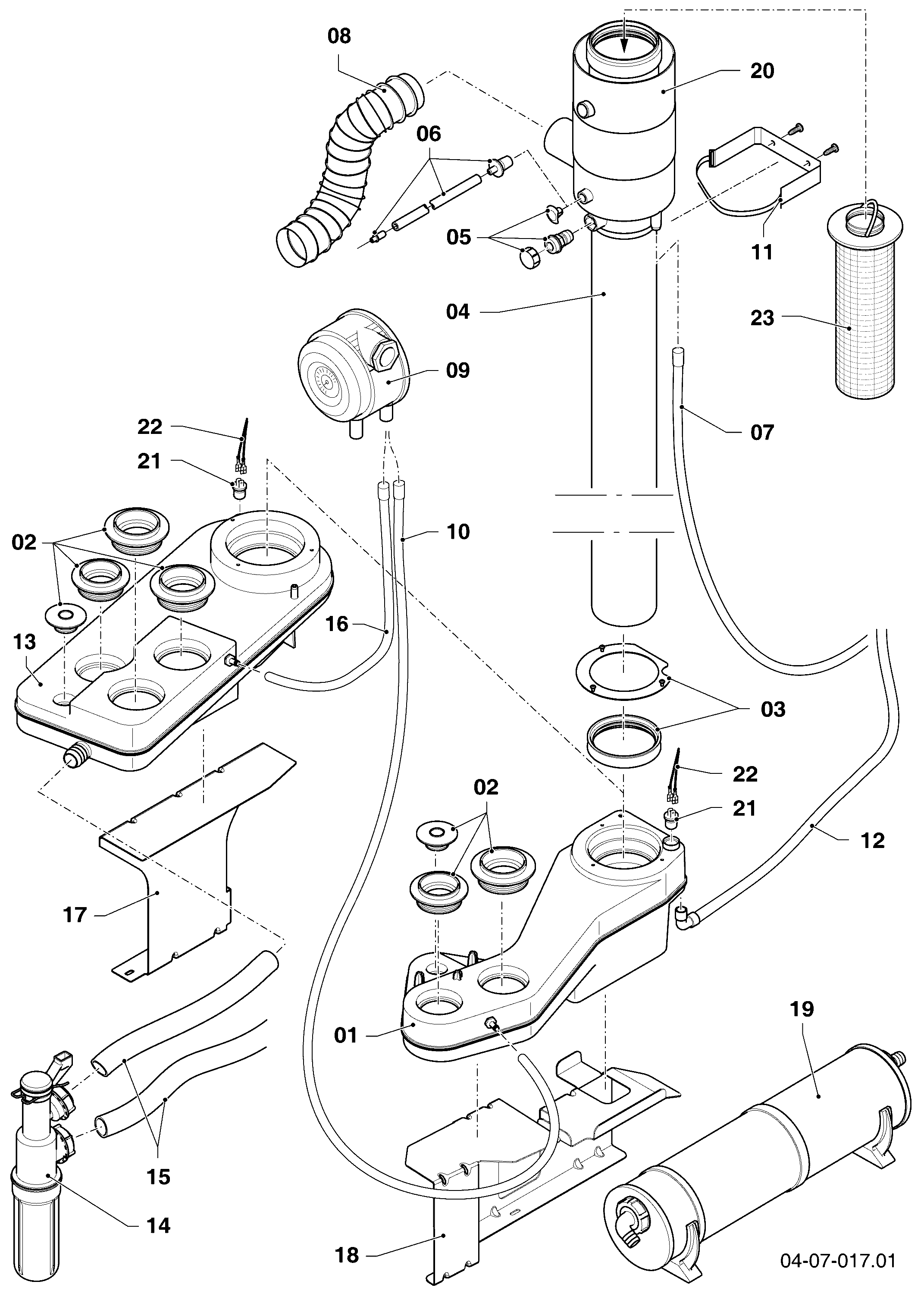 Schéma éclaté Ventouse — Vaillant VKO 156/3-7