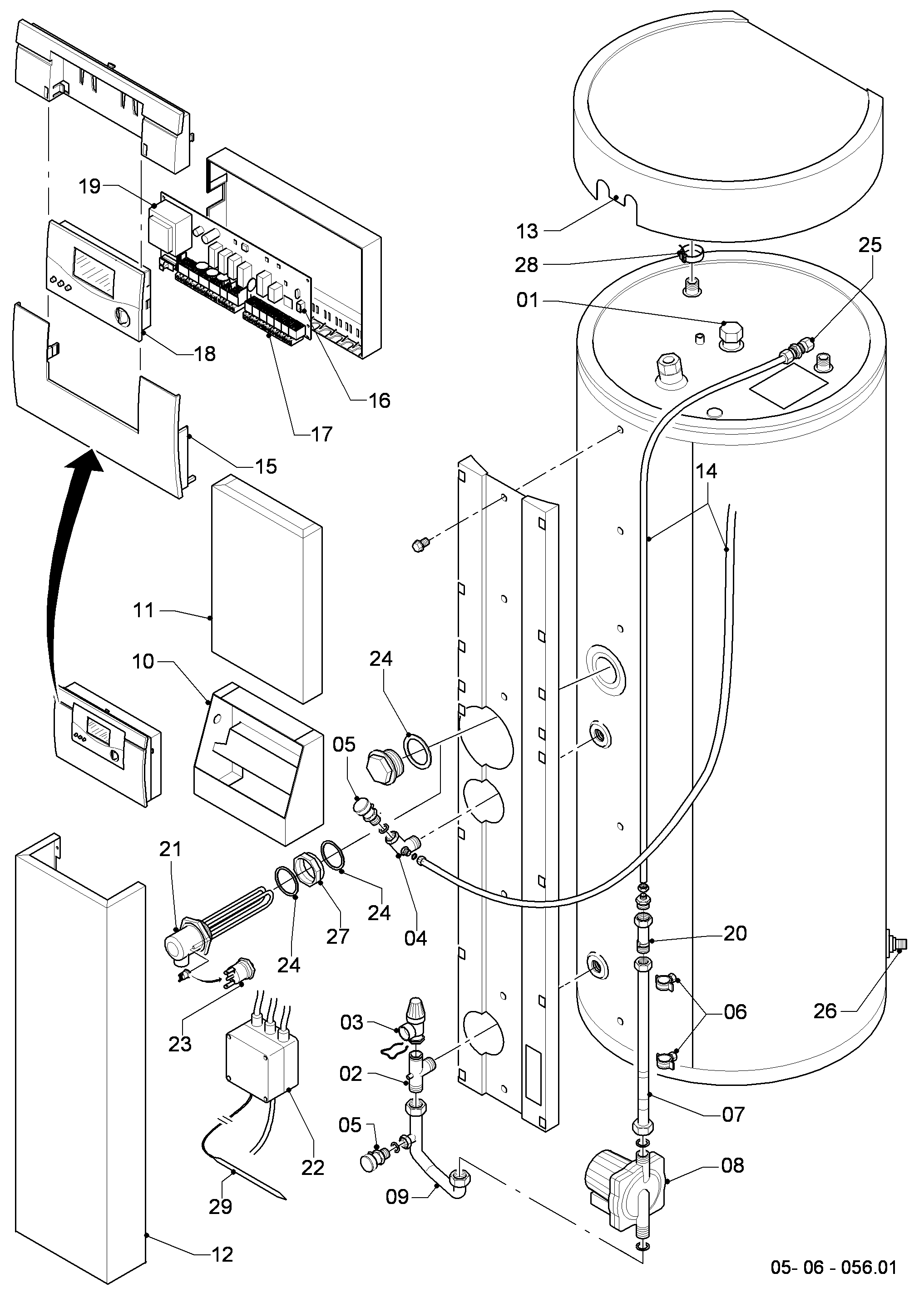 Schéma éclaté Ballon sanitaire — Vaillant VIH SN 250 i (BE) R1