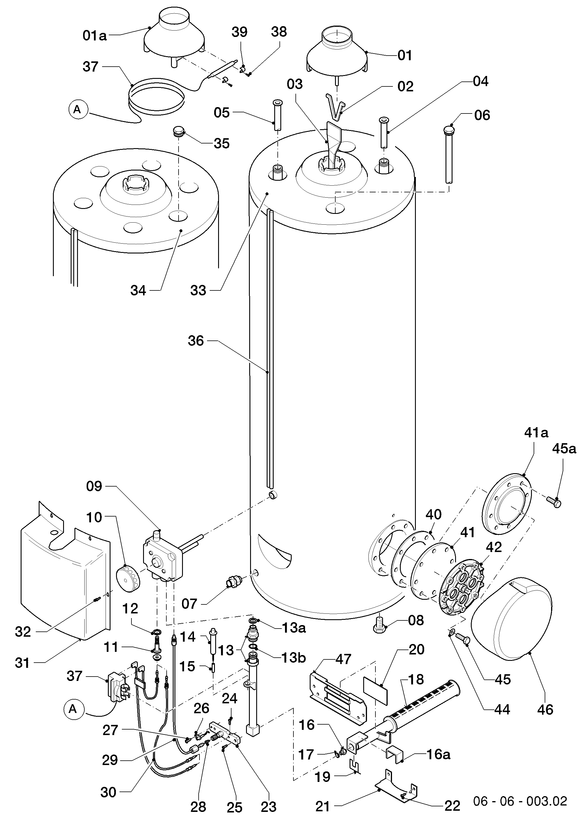 Schéma éclaté Ballon sanitaire — Vaillant VGH 130/3 Z