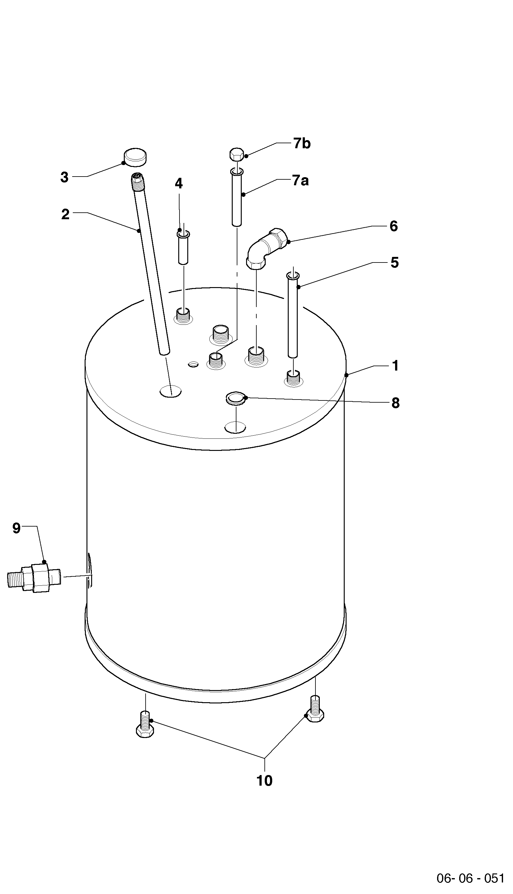 Schéma éclaté Ballon sanitaire — Vaillant VIH R 200/5