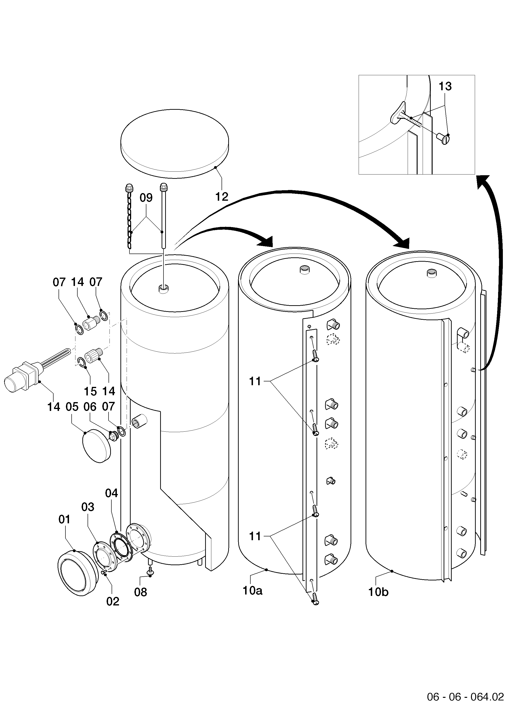 Schéma éclaté Ballon sanitaire — Vaillant VIH R 400/2
