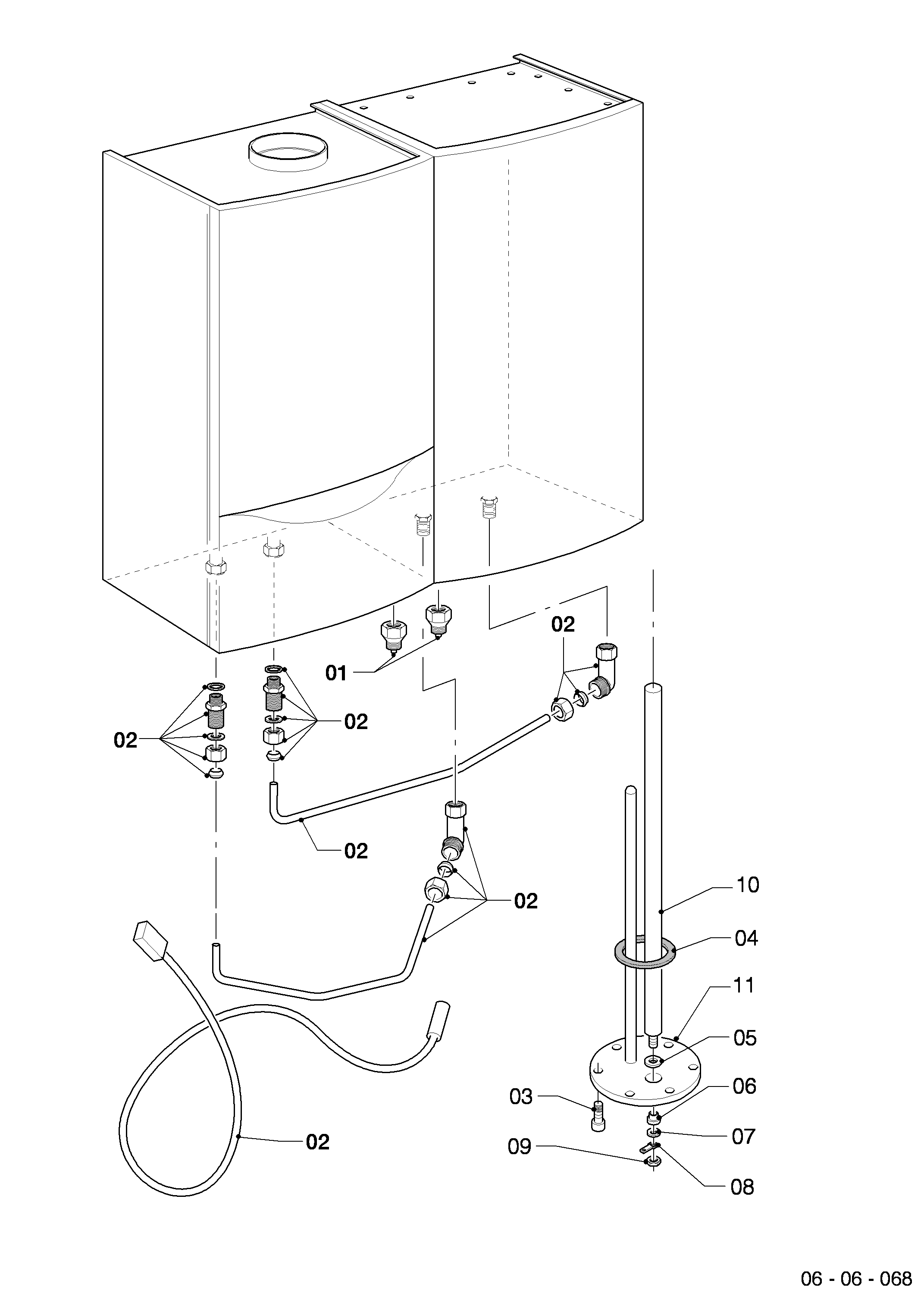 Schéma éclaté Ballon sanitaire — Vaillant VIH CB 75