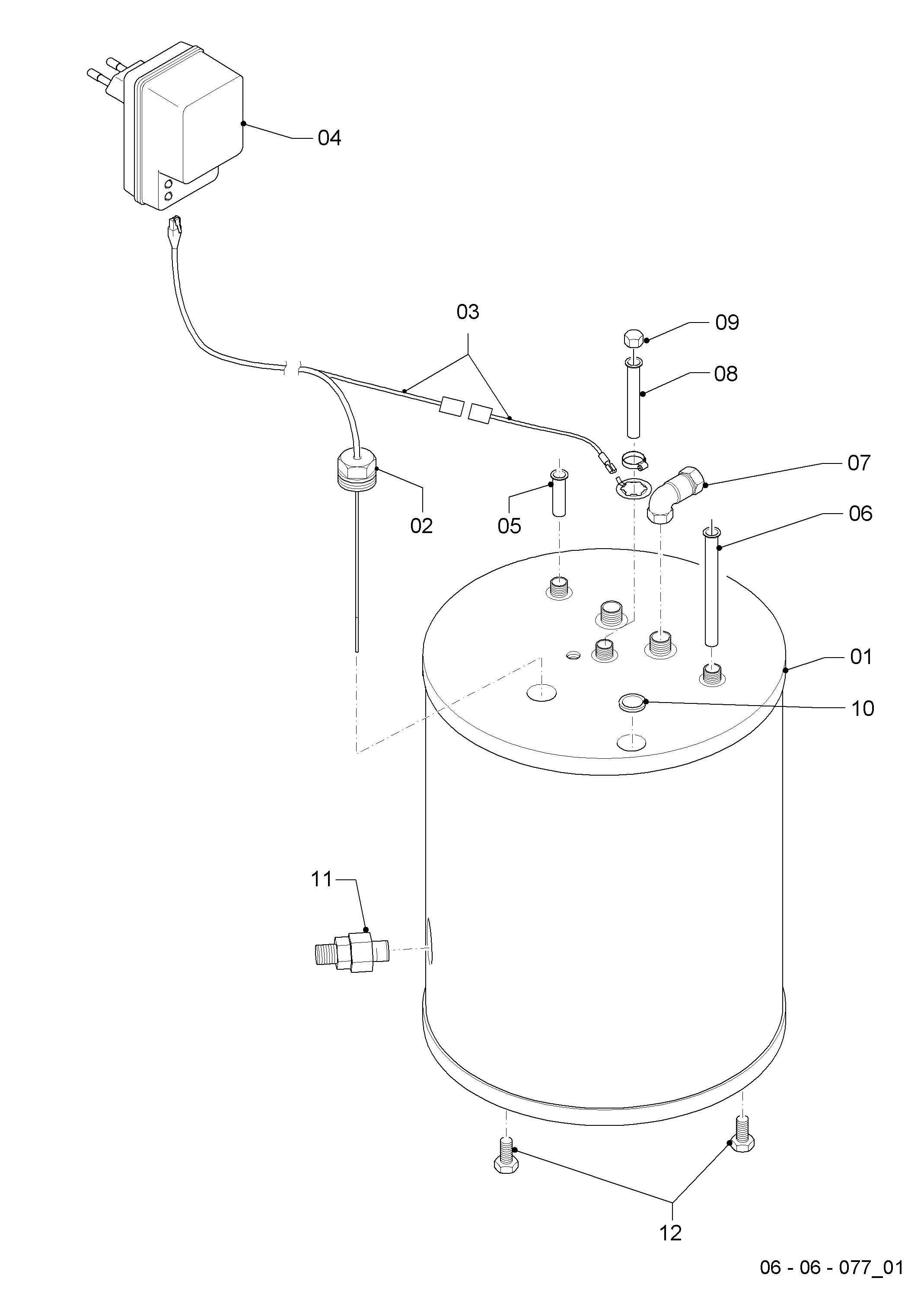 Schéma éclaté Ballon sanitaire — Vaillant VIH R 200 BE