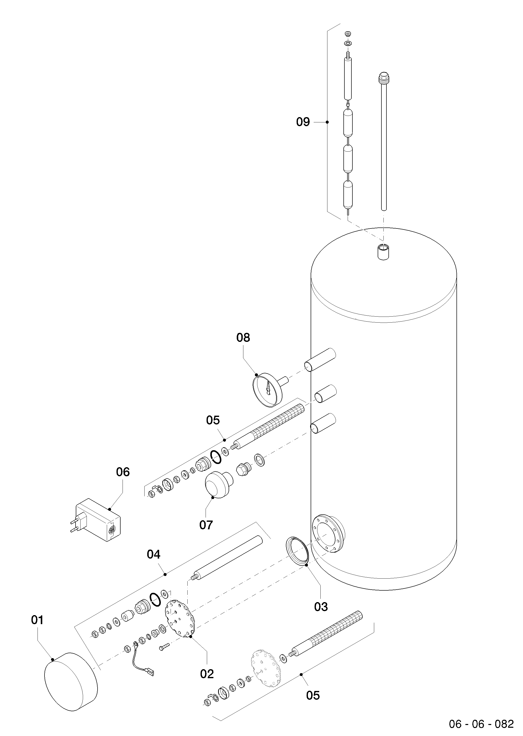 Schéma éclaté Ballon sanitaire — Vaillant VIH S 750