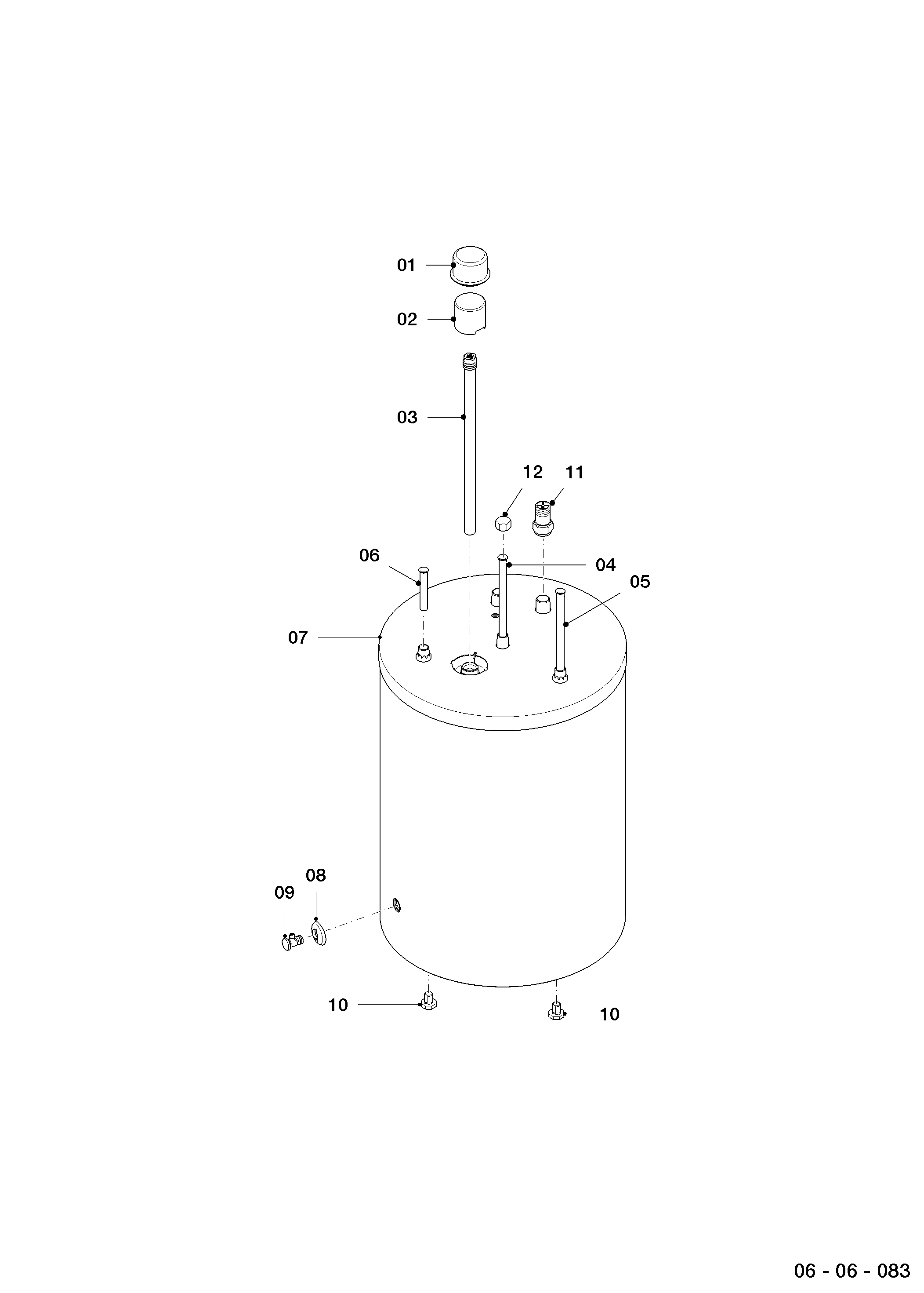 Schéma éclaté Ballon sanitaire — Vaillant VIH R 150/6 B