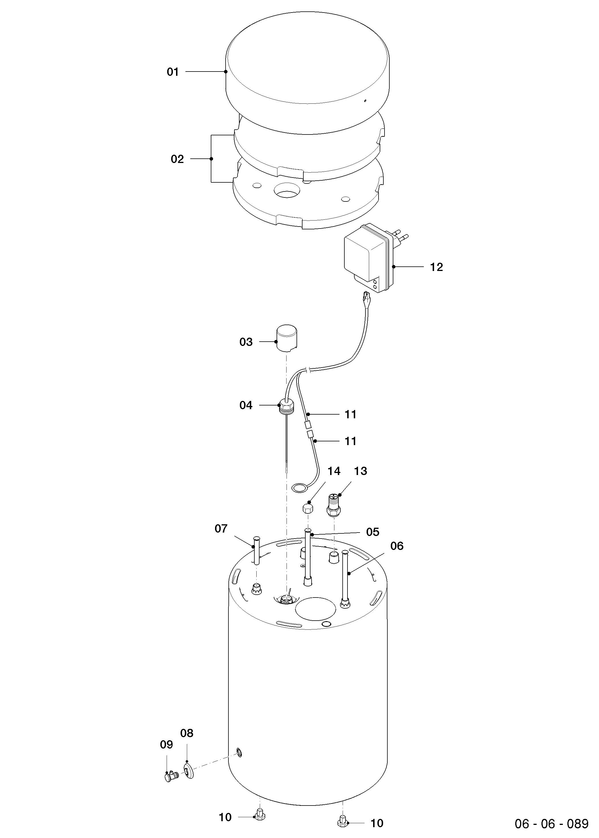 Schéma éclaté Ballon sanitaire — Vaillant VIH R 120/6 HA