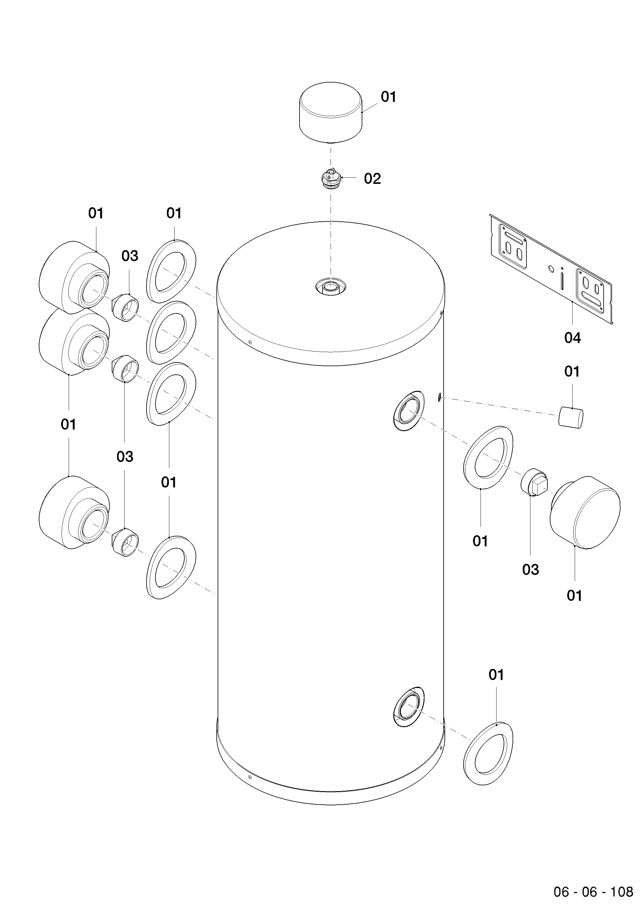 Schéma éclaté Ballon sanitaire — Vaillant VP RW 45/2 B