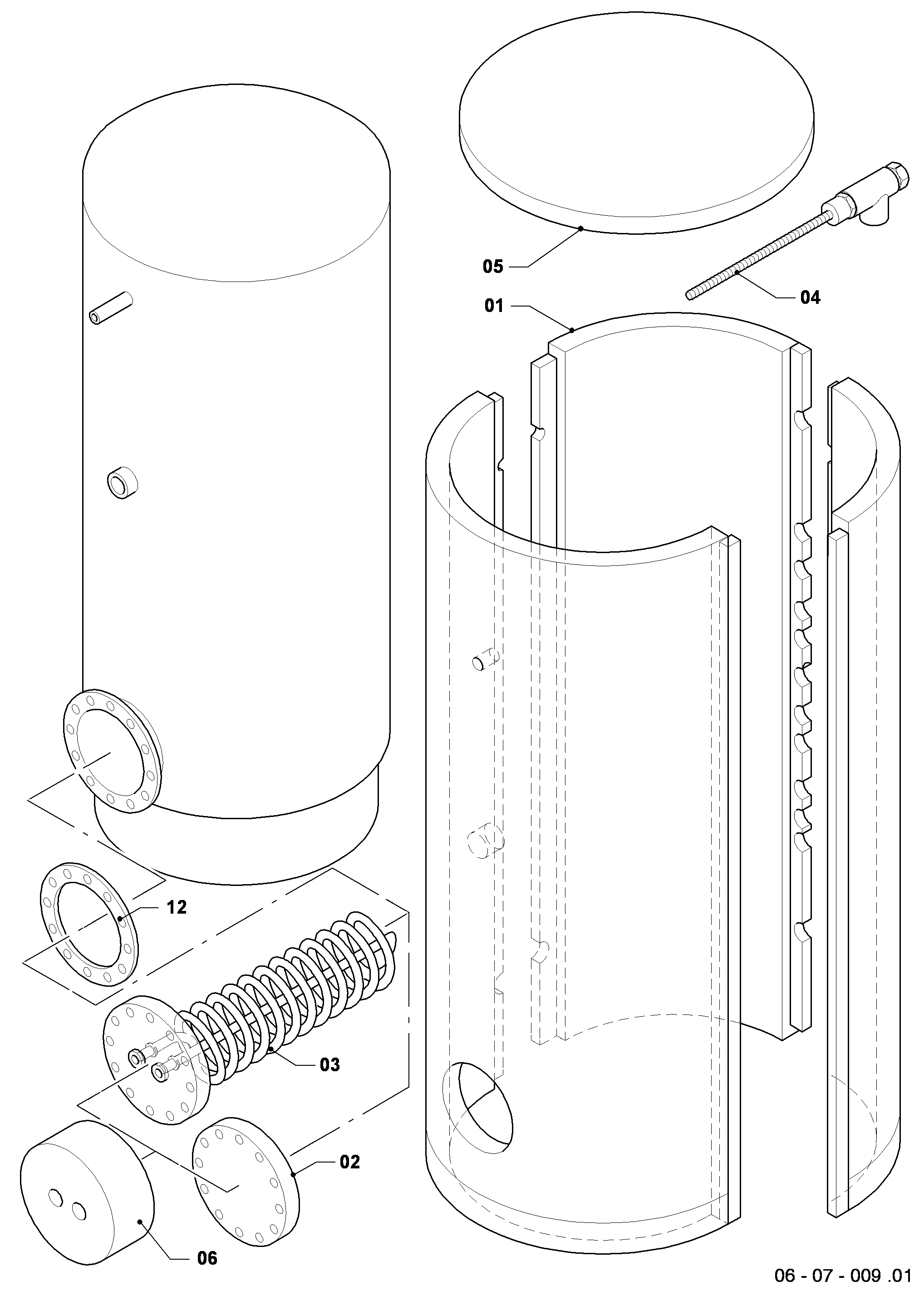 Schéma éclaté Ballon sanitaire — Vaillant VPA 1000