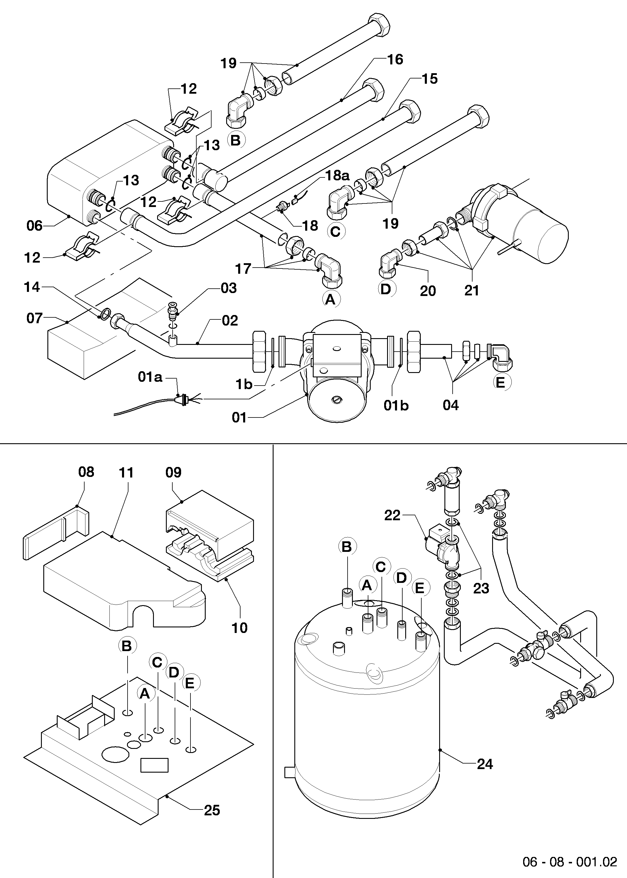 Schéma éclaté Pièces de raccordement — Vaillant VIH K 300 R2