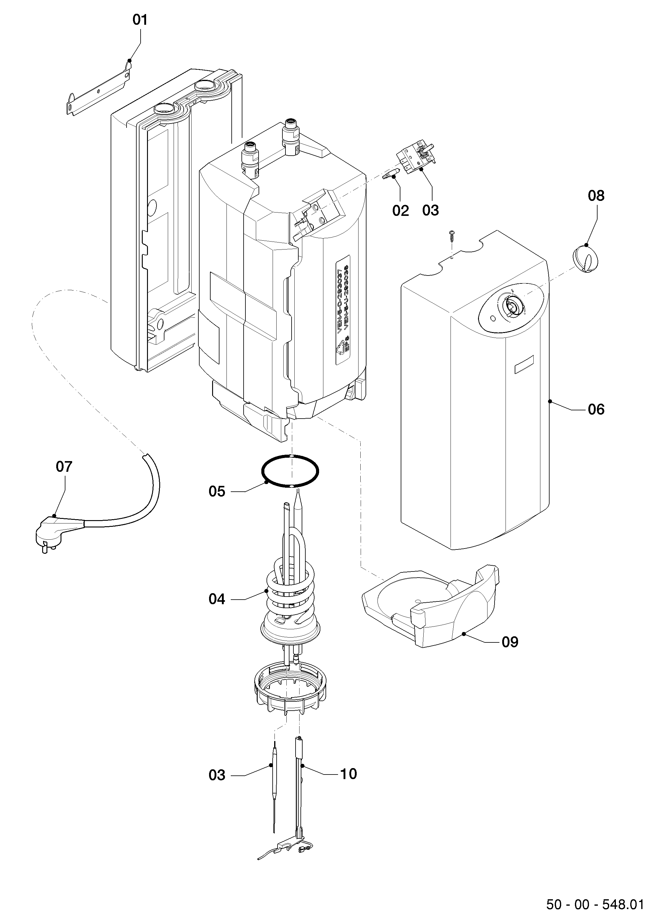 Schéma éclaté Ballon sanitaire (électrique) — Vaillant VEN 5/6 O plus INT