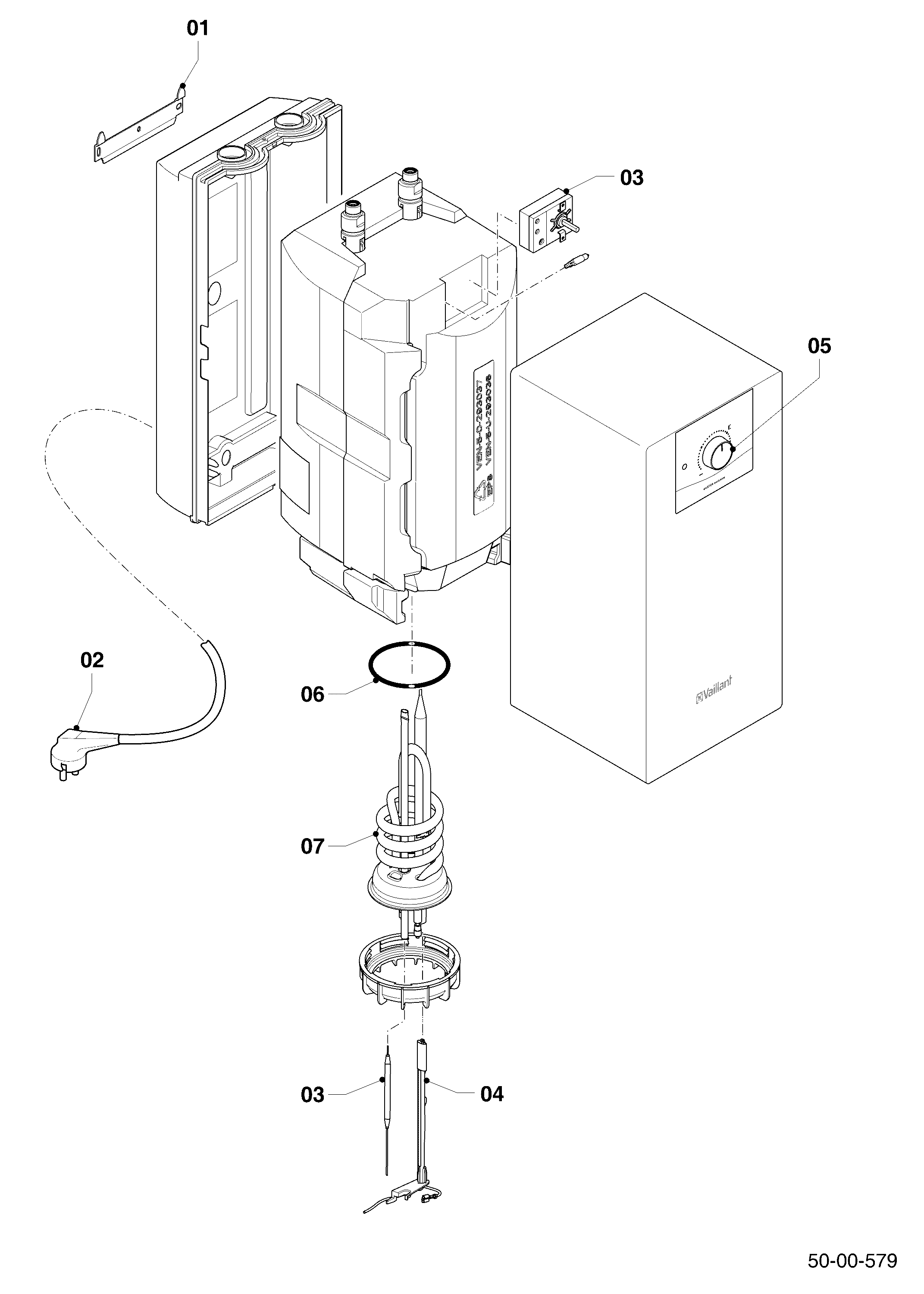 Schéma éclaté Ballon sanitaire VEN — Vaillant VEN 5/7-5 U INT