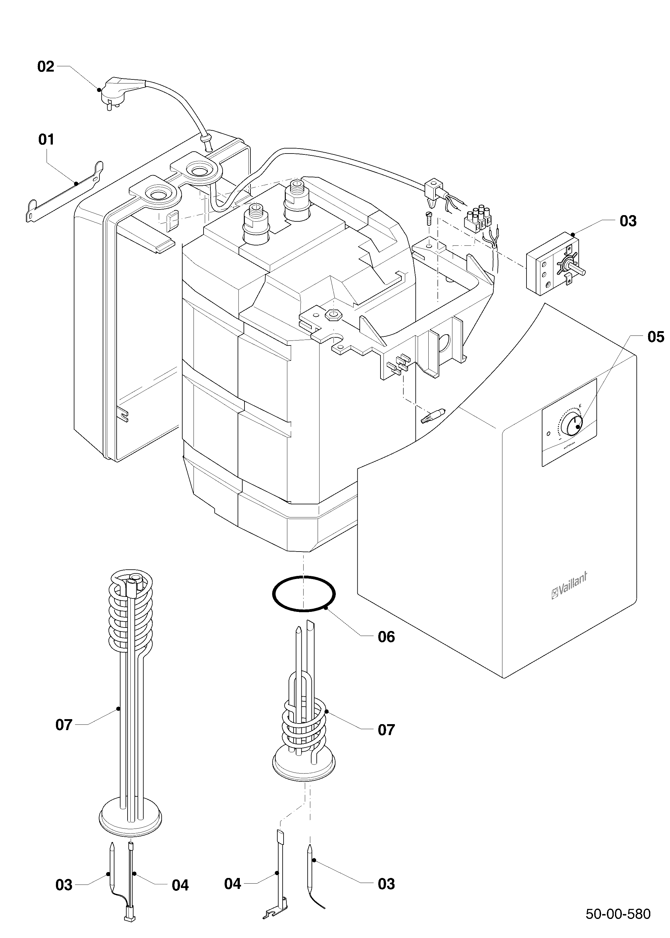 Schéma éclaté Ballon sanitaire VEN — Vaillant VEN 10/7-5 U