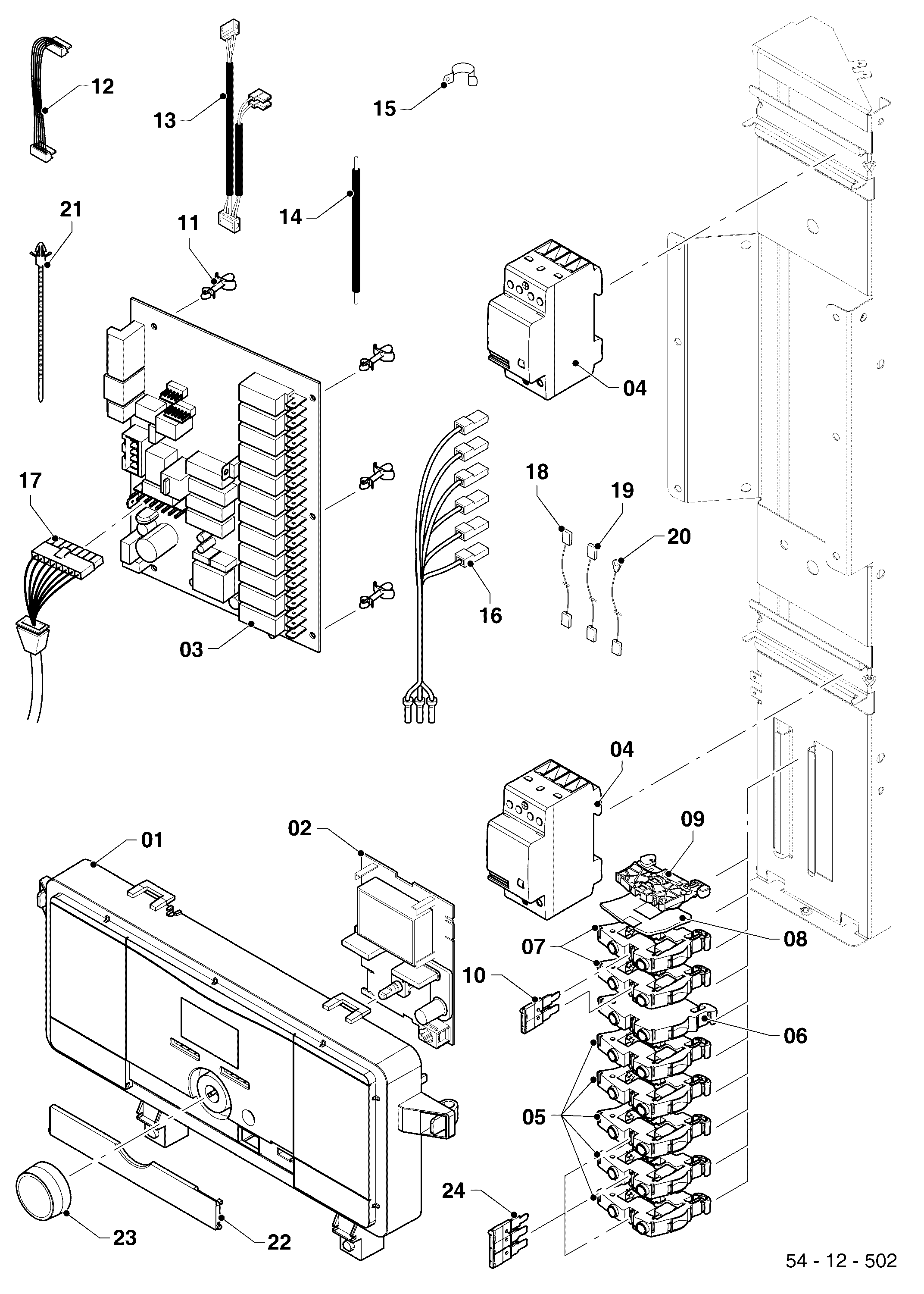 Schéma éclaté Tableau électrique — Vaillant eloBLOCK VE 28 / 14